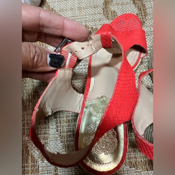 Vince Camuto Strappy Wedges, red size 9.5 - Picture 6 of 7